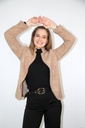 [10017316] Tricot vest Lydia reverskraag - Camel Detail