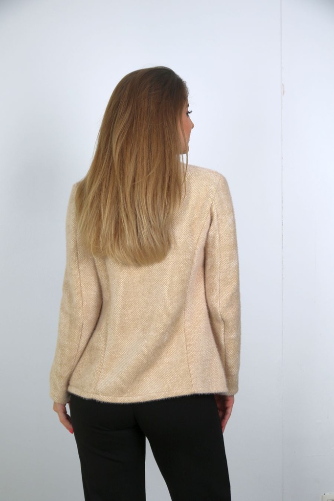 [10017316] Tricot vest Lydia reverskraag - Camel Detail