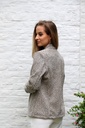 Tricot vest Linne diagonale streepjacquard - Beige-zwart Detail