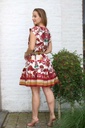 [10017206] Cotton floral dress Marijn nm100 - Bordeaux-groen Detail