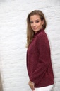 Tricot vest Linne diagonale streepjacquard - Bordeaux-zwart Detail