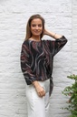[10017340] Blouse Lennard nm43 haarslierten  - Zwart-wit Detail
