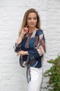 [10017341] Blouse Lucia nm43 tie&dye staven  - Donkerblauw-beige Detail