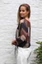 [10017341] Blouse Lucia nm43 tie&dye staven  - Zwart-beige Detail