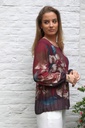 Blouse Lis nm43 XL lelies plissé torso  - Bordeaux-beige Detail