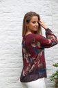 Blouse Lis nm43 XL lelies plissé torso  - Bordeaux-beige Detail