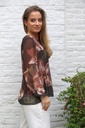 Blouse Lis nm43 XL lelies plissé torso  - Bruin-beige Detail