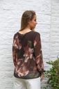 Blouse Lis nm43 XL lelies plissé torso  - Bruin-beige Detail
