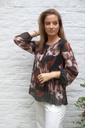Blouse Lis nm43 XL lelies plissé torso  - Zwart-beige Detail