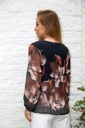 Blouse Lis nm43 XL lelies plissé torso  - Zwart-beige Detail