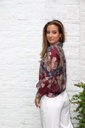[10017345] Blouse Leila nm85 anemonen en bloesem  - Bordeaux-blauw Detail