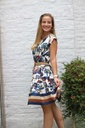 [10017206] Cotton floral dress Marijn nm100 - Donkerblauw-multicolor Detail