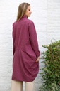 [10017351] Tricot jas Leander nm28 sjaalkraag afgeronde zoom - Bordeaux Detail