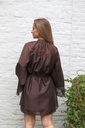 Luana nm85 tencel trompetmouw tailleriem onderjurk - Bruin Detail