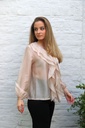 Louen nm85 tencel V-hals dubbele volant - Beige Detail