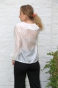 Louen nm85 tencel V-hals dubbele volant - Wit Detail