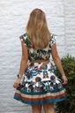 [10017206] Cotton floral dress Marijn nm100 - Turkoois-bruin Detail