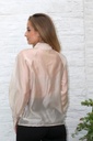 [10017358] Blouse Lesley nm85 tencel lange jabot  - Beige Detail