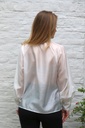 [10017358] Blouse Lesley nm85 tencel lange jabot  - Wit Detail