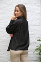 [10017358] Blouse Lesley nm85 tencel lange jabot  - Zwart Detail