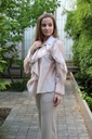 [10017347] Blouse Linsey nm85 tencel kraag dubbele buste en mouwvolant  - Beige Detail