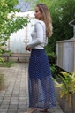 Lange rok Luä nm40 bolletjes op netstof  - Donkerblauw-beige Detail