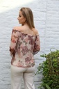 [10017366] Blouse Leya nm43 rozen netstof off-shoulder manchetvolant - Beige-bruin Detail