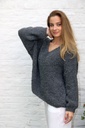 Pul Lente nm22 bouclÃ© V-hals bevat alpaga en wol - Donkergrijs Detail