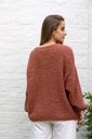 Pul Lente nm22 bouclÃ© V-hals bevat alpaga en wol - Mokka Detail