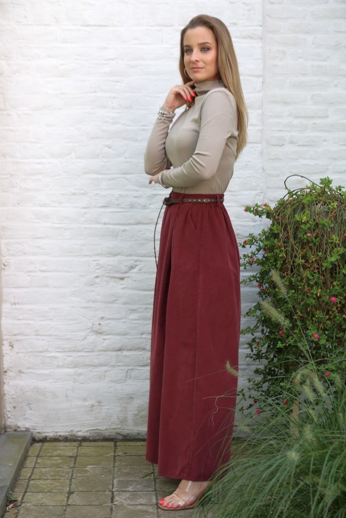 [10017265] Broek Madelief brede pijp nm100 - Bordeaux Detail