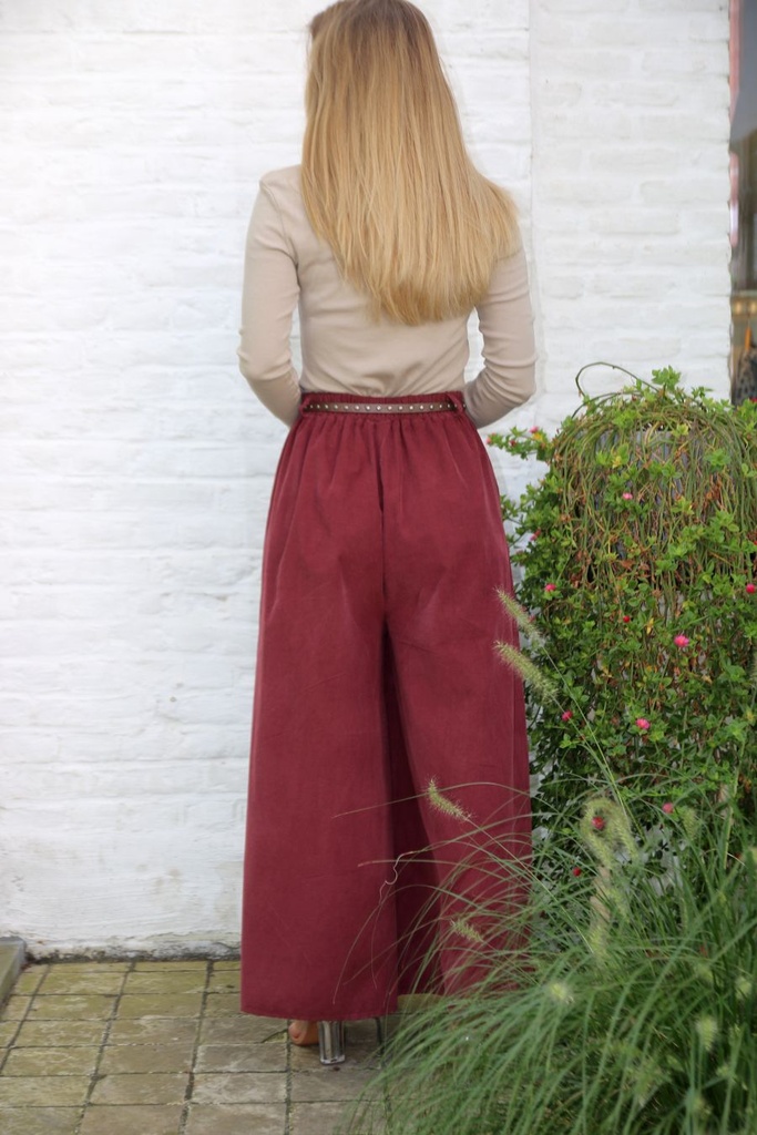 [10017265] Broek Madelief brede pijp nm100 - Bordeaux Detail