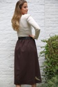 [10017416] Rok Liesbeth nm15 3 springplooien wol look eco leren riem  - Bruin Detail