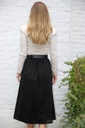 [10017416] Rok Liesbeth nm15 3 springplooien wol look eco leren riem  - Zwart Detail
