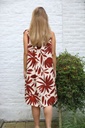 Summer dress Jealynn nm100 hazy flower and leaf print - Wolwit-roestbruin Detail