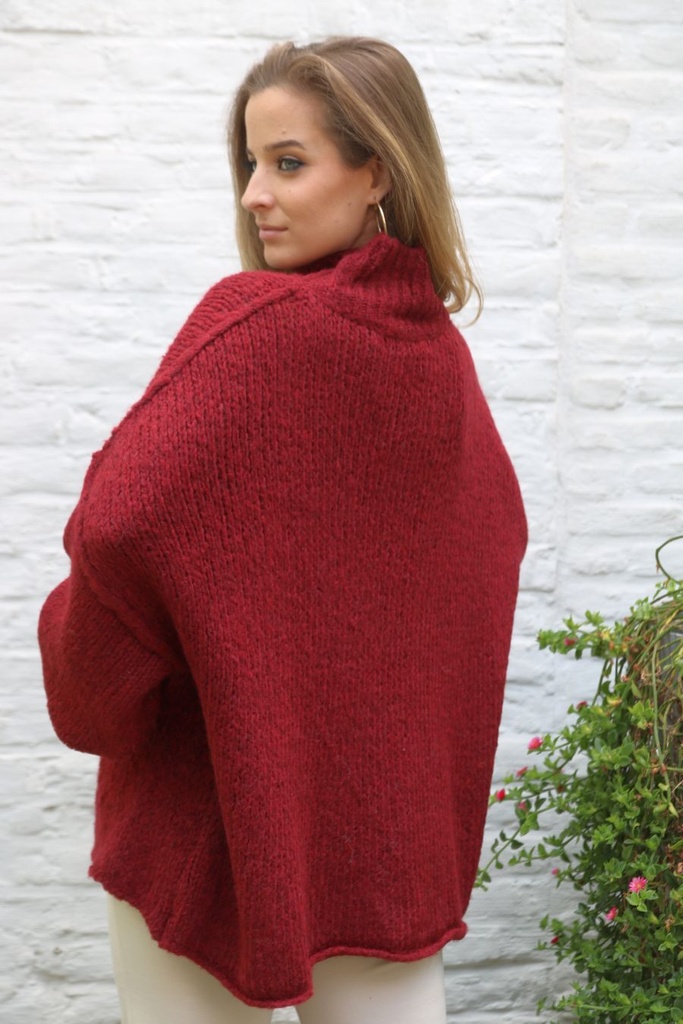 [10017436] Oversized pull Maysa nm20 - Bordeaux Detail