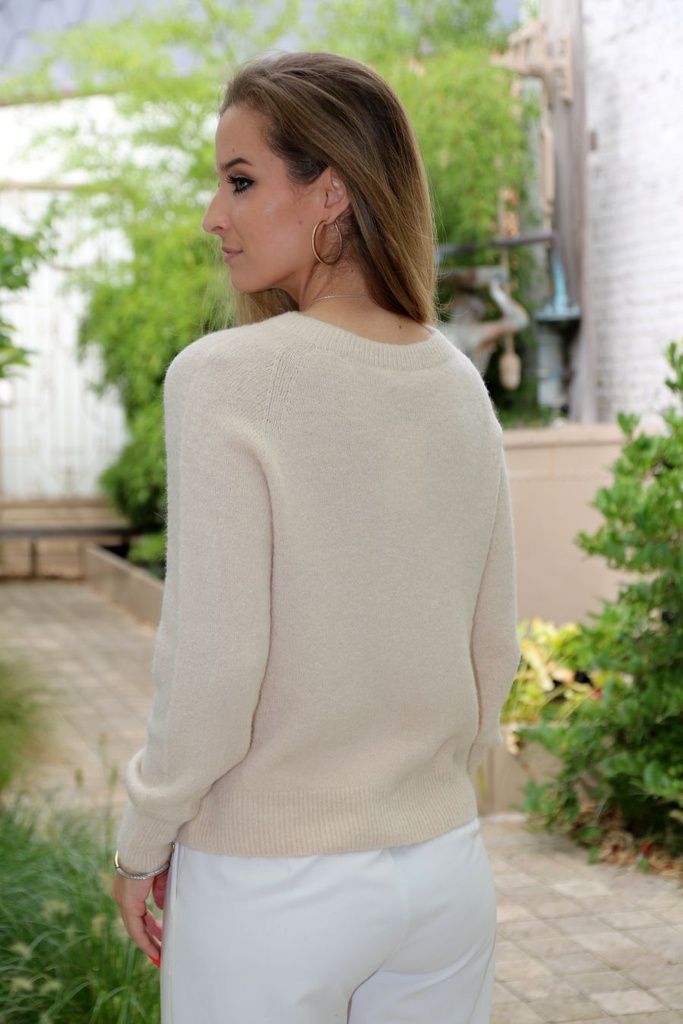 Trui Mayra met alpacawol nm27 - Beige Detail