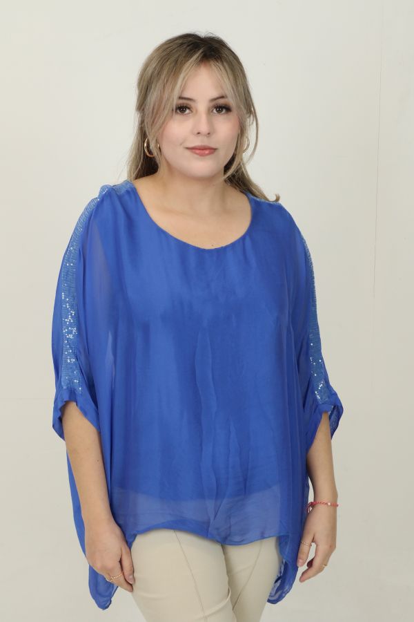 Silk blouse Kenji sequin stripe