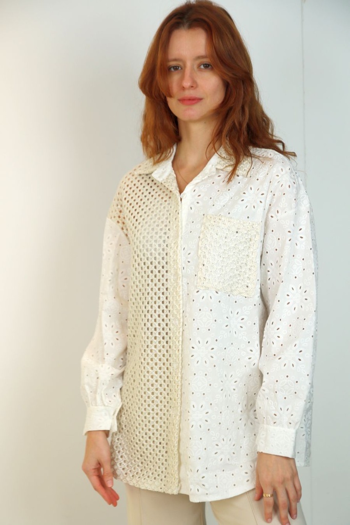 Tunic Judith openwork embroidered