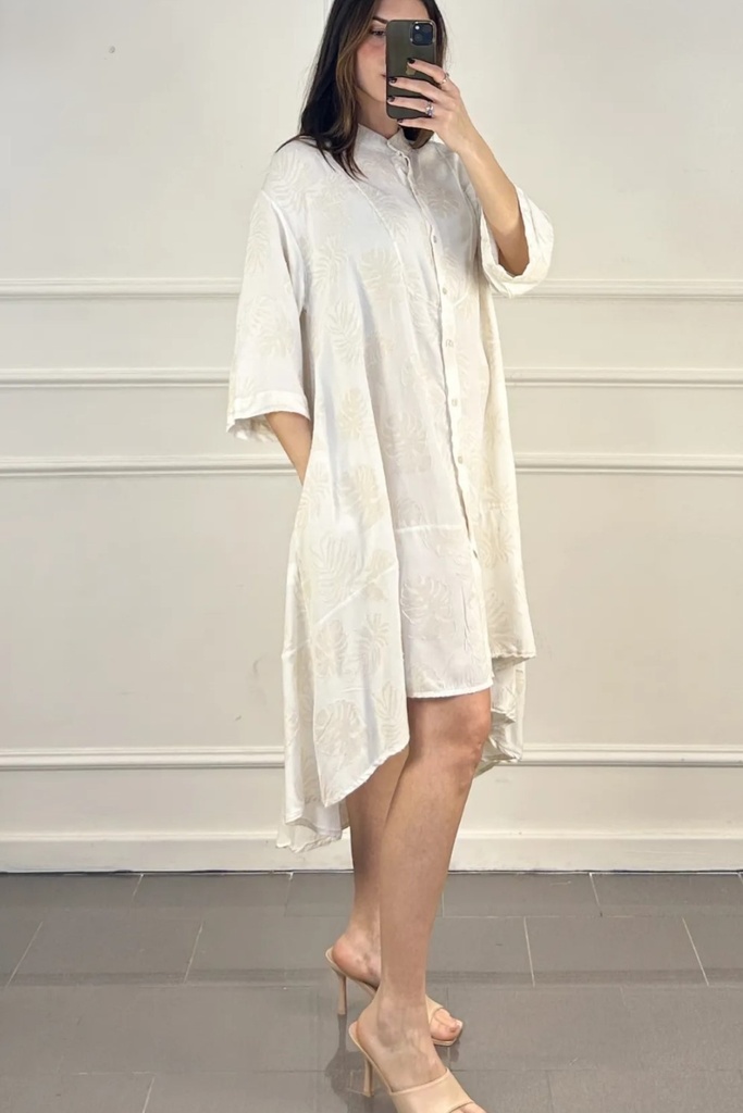 Long dress Jilles oval loops damask