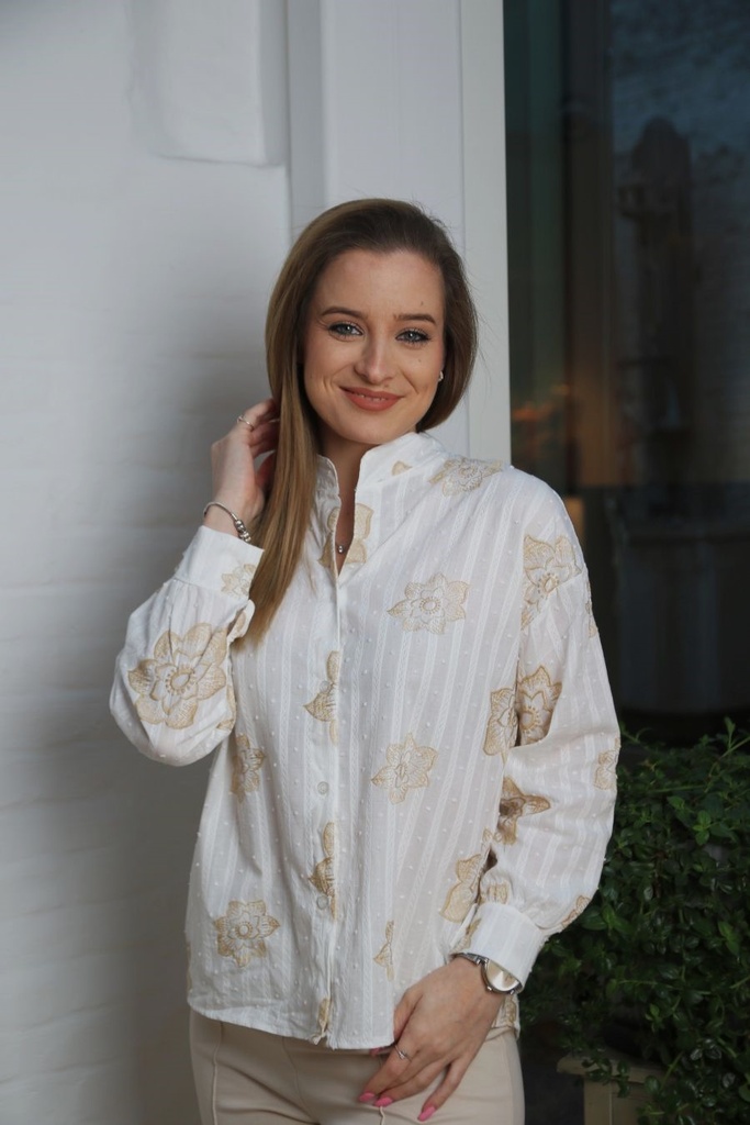 Blouse Jiska fleurs brodées