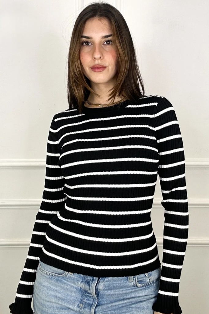 Lined sweater Jurjen round neck