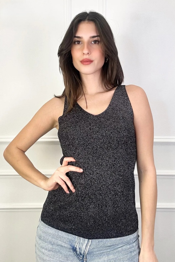 Lurex jersey top Jillian