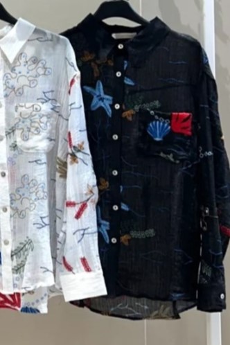 Blouse Jaeda geborduurde zeester