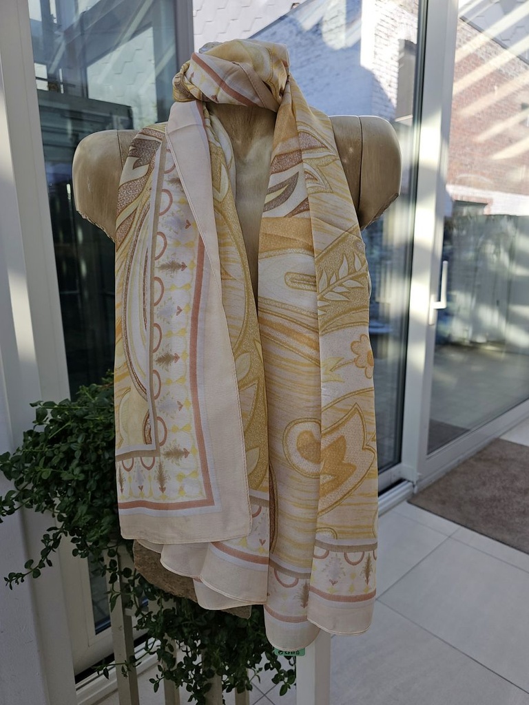 Satin scarf Jelka baroque flowers