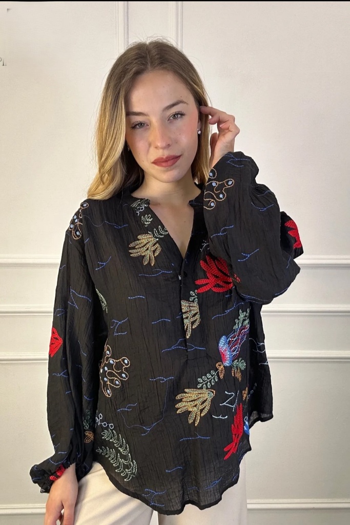 Blouse Kyandro geborduurde zeester