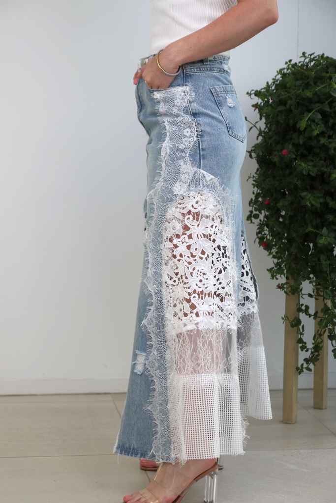 Lange jeansrok Jolanda