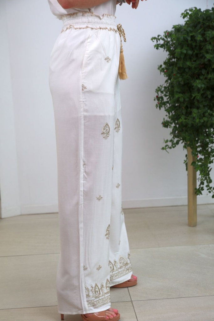 Pantalon évasé Jayro brodé