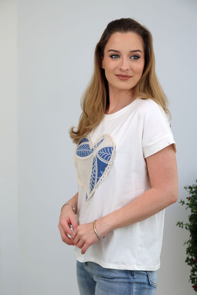 T-shirt Kani denim cœur