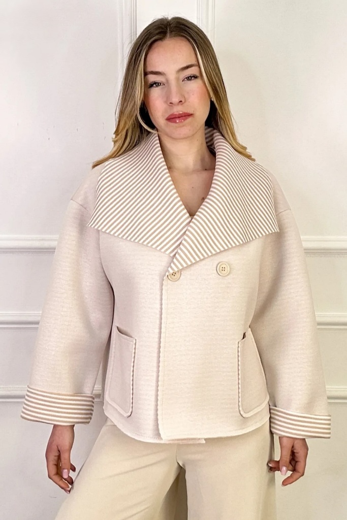 Jacket Kimaya gestreepte kraag