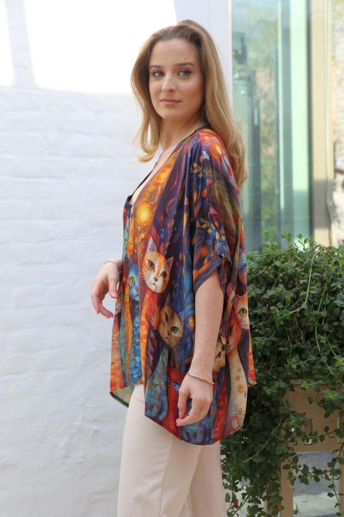 Tunic Jeannette cats print